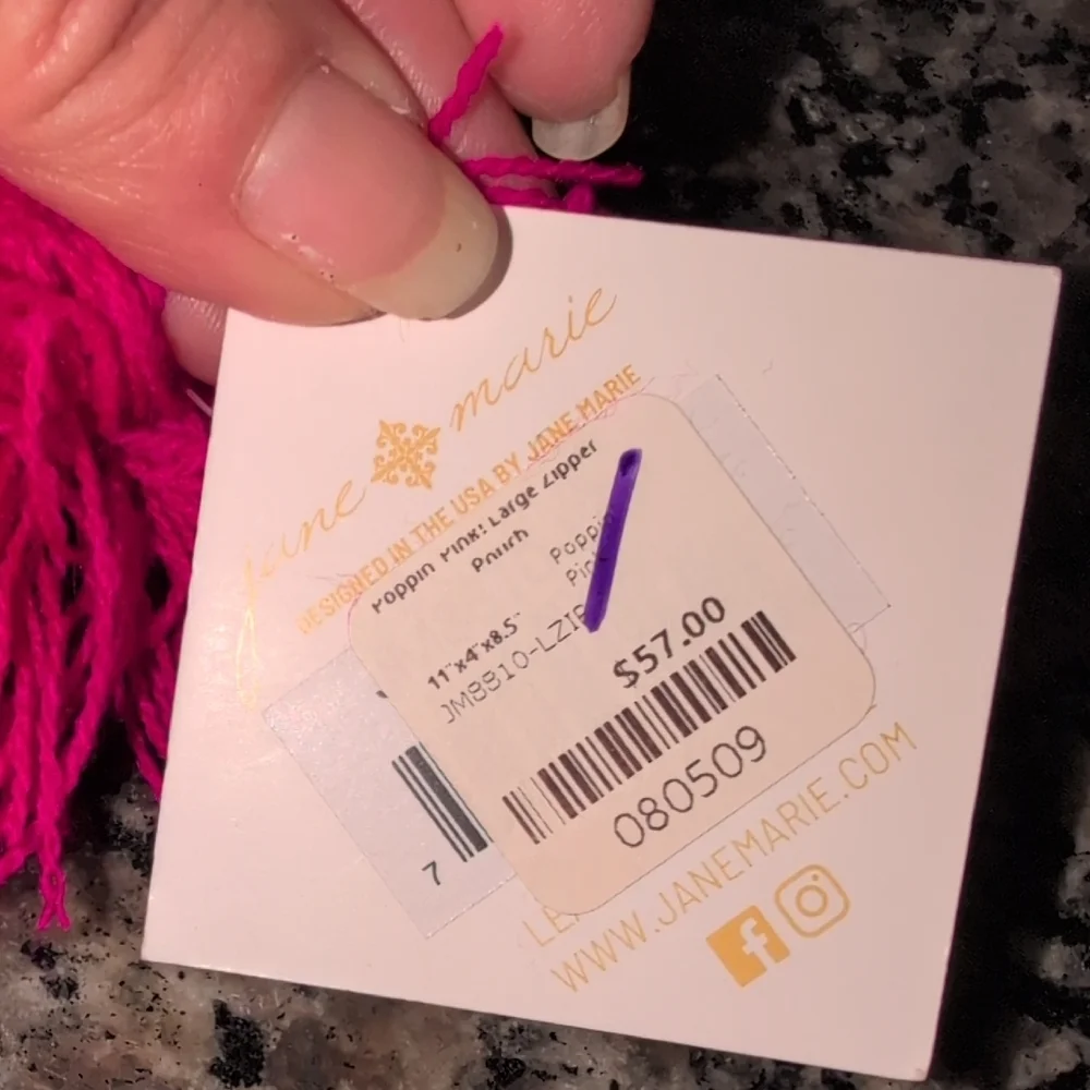 Jane Marie Pink and Gold Cosmetics Bag - New With Tags